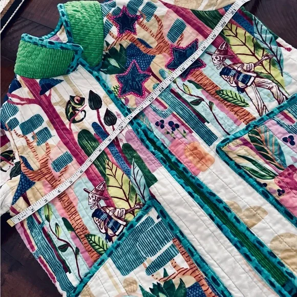 Colorful Quilted Jacket with Unique Print - Picture 2 of 11